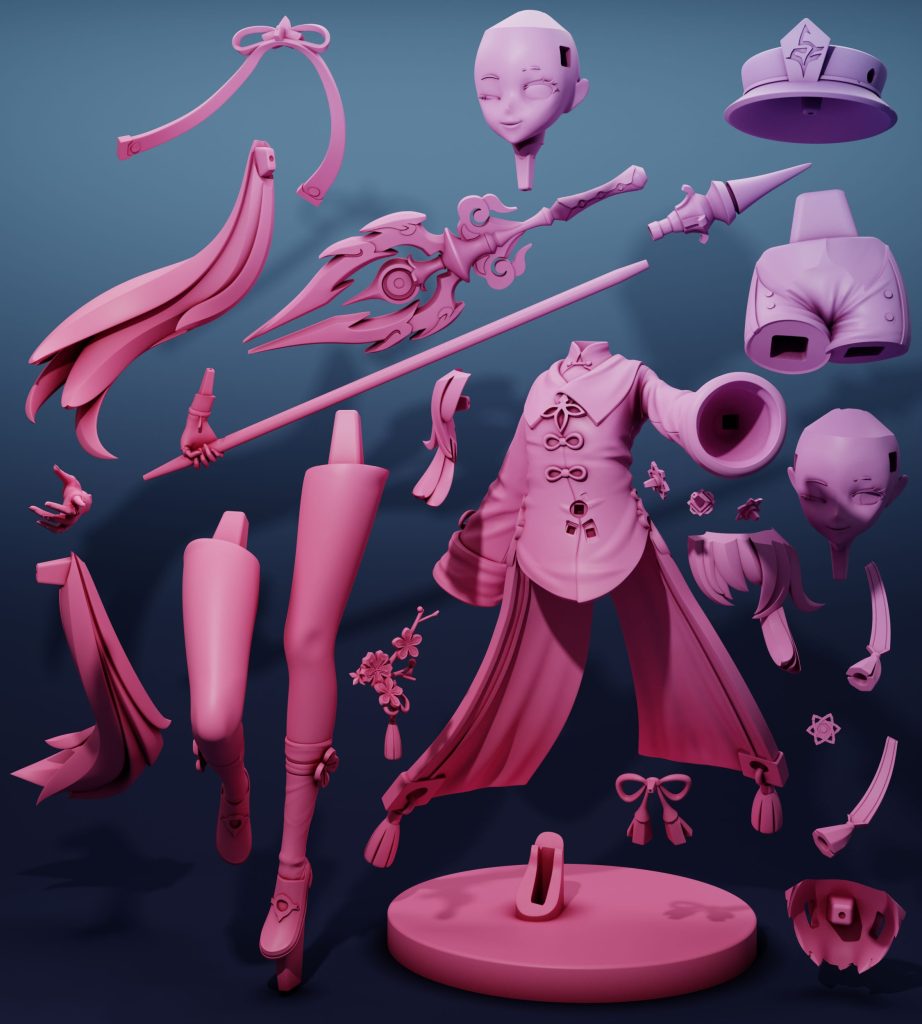 图片[2]-【原神】胡桃-3D合纵社-3D打印模型STL格式3mf格式免费下载！