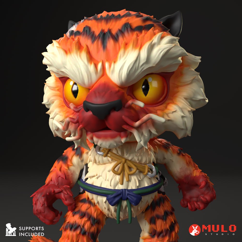 Q版虎先锋-3D合纵社-3D打印模型STL格式3mf格式免费下载！