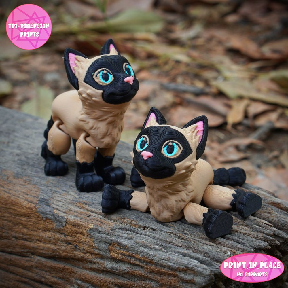 暹罗猫-3D合纵社-3D打印模型STL格式3mf格式免费下载！