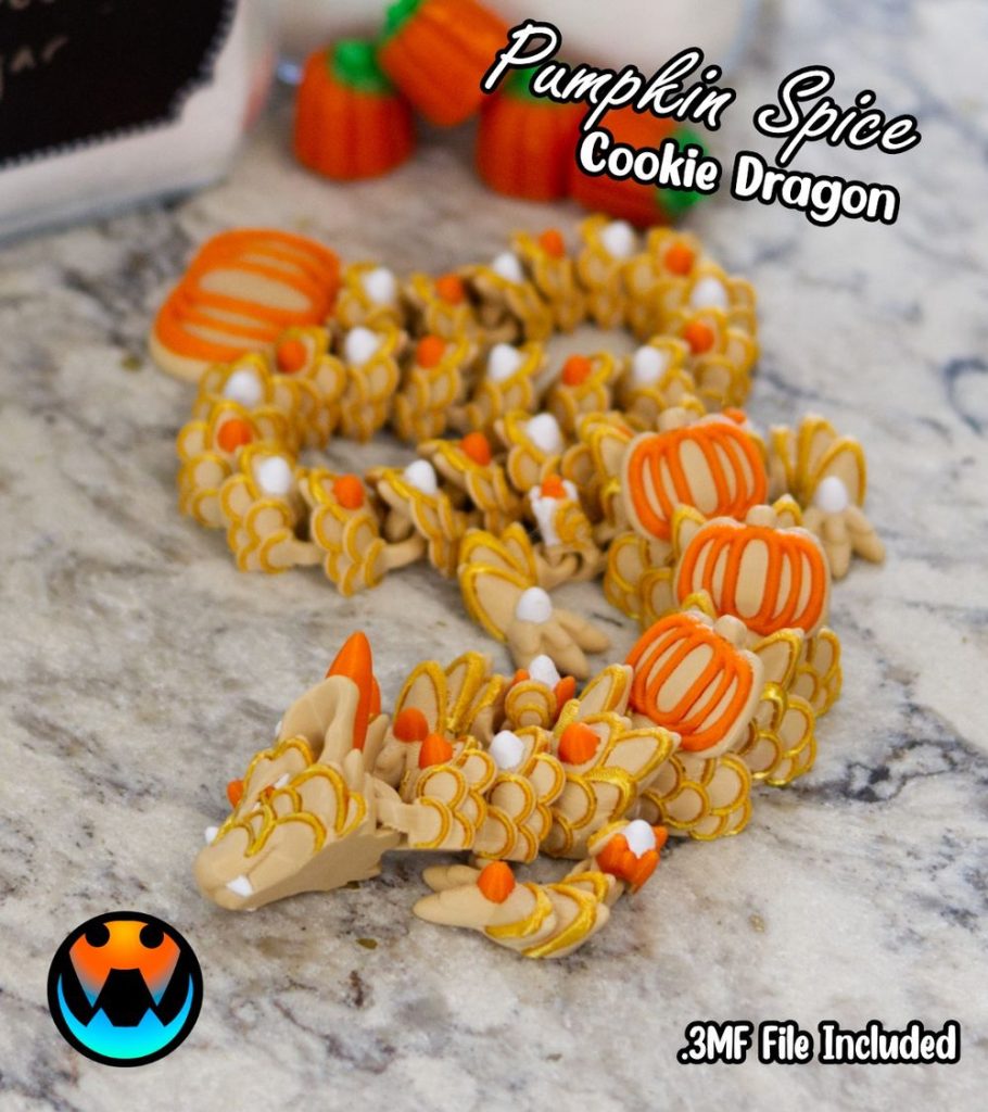 南瓜饼干龙-3D合纵社-3D打印模型STL格式3mf格式免费下载!