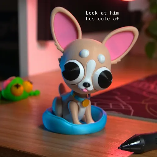 可动卡通吉娃娃-3D合纵社-3D打印模型STL格式3mf格式免费下载！