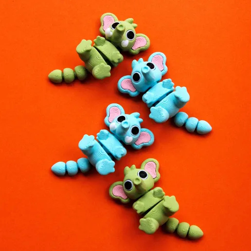 可爱灵活的大象宝宝-3D合纵社-3D打印模型STL格式3mf格式免费下载！