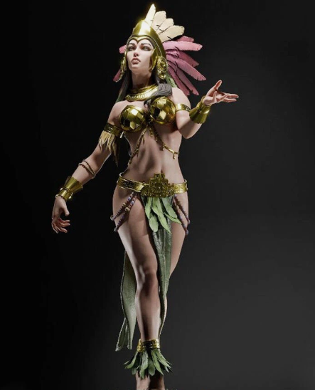 阿兹特克女神-3D合纵社-3D打印模型STL格式3mf格式免费下载！