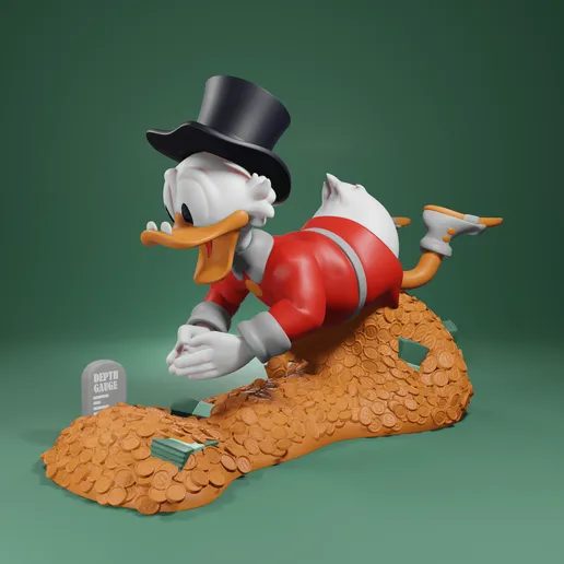 史高治·麦克老鸭 SCROOGE MCDUCK-3D合纵社-3D打印模型STL格式3mf格式免费下载！